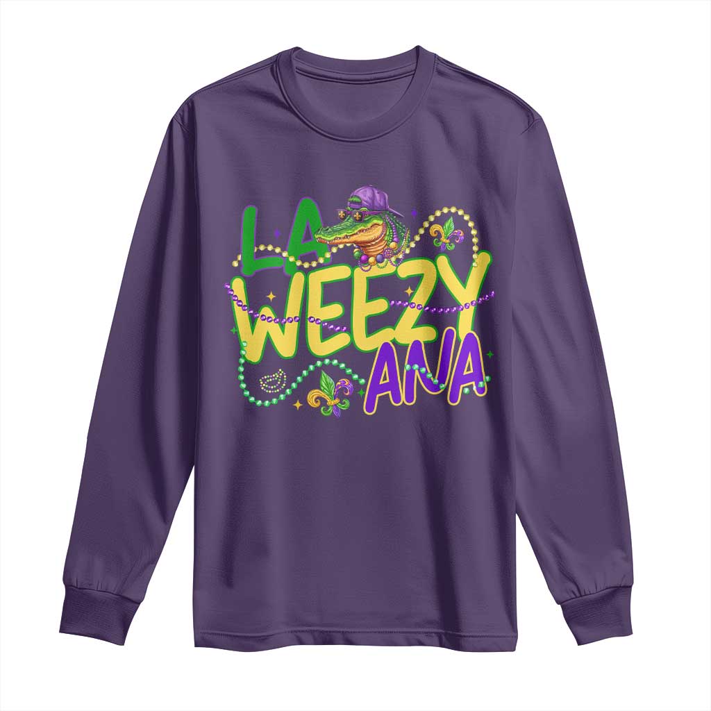 Mardi Gras Long Sleeve Shirt La Weezy Ana Hip Hop Aligator Louisiana