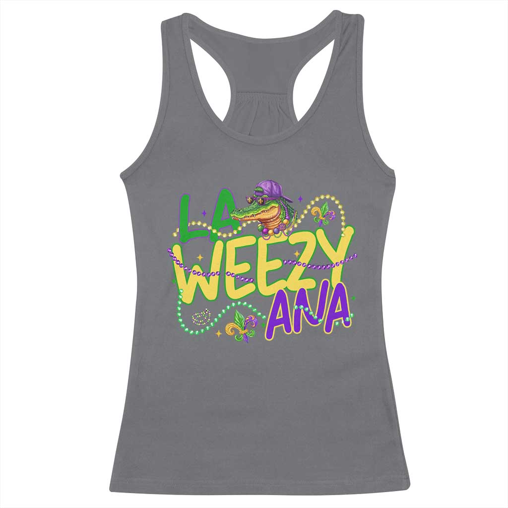 Mardi Gras Racerback Tank Top La Weezy Ana Hip Hop Aligator Louisiana