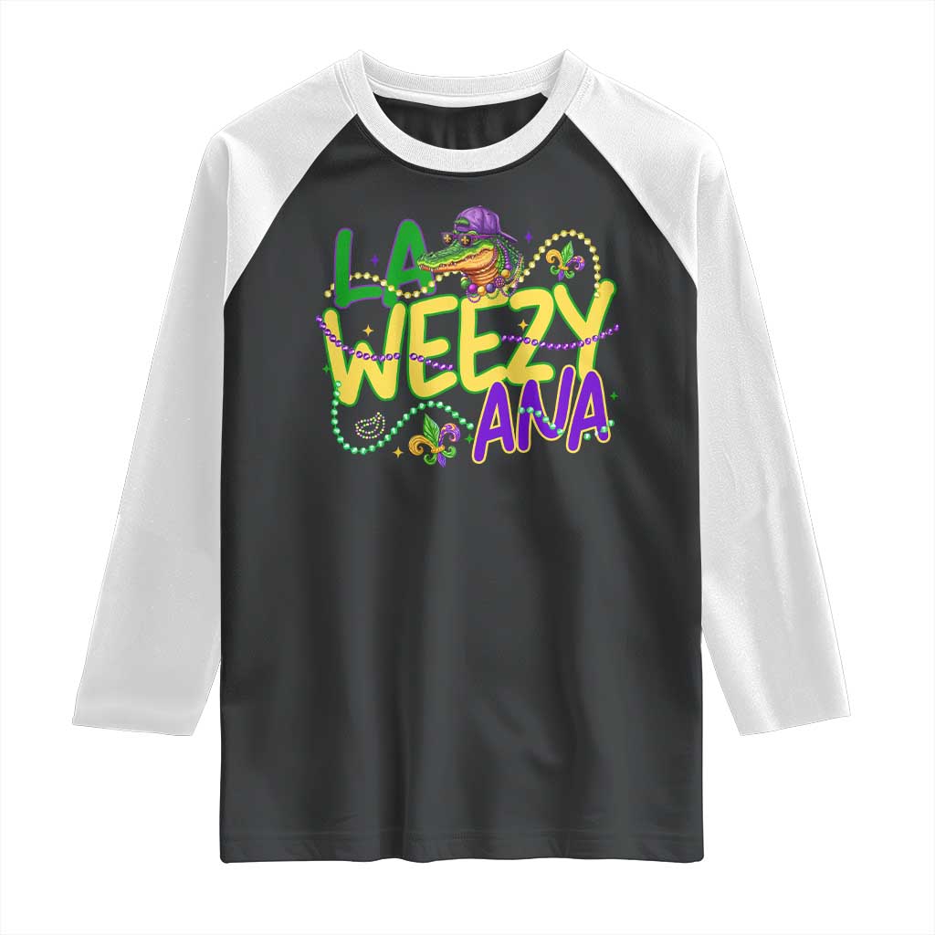 Mardi Gras Raglan Shirt La Weezy Ana Hip Hop Aligator Louisiana