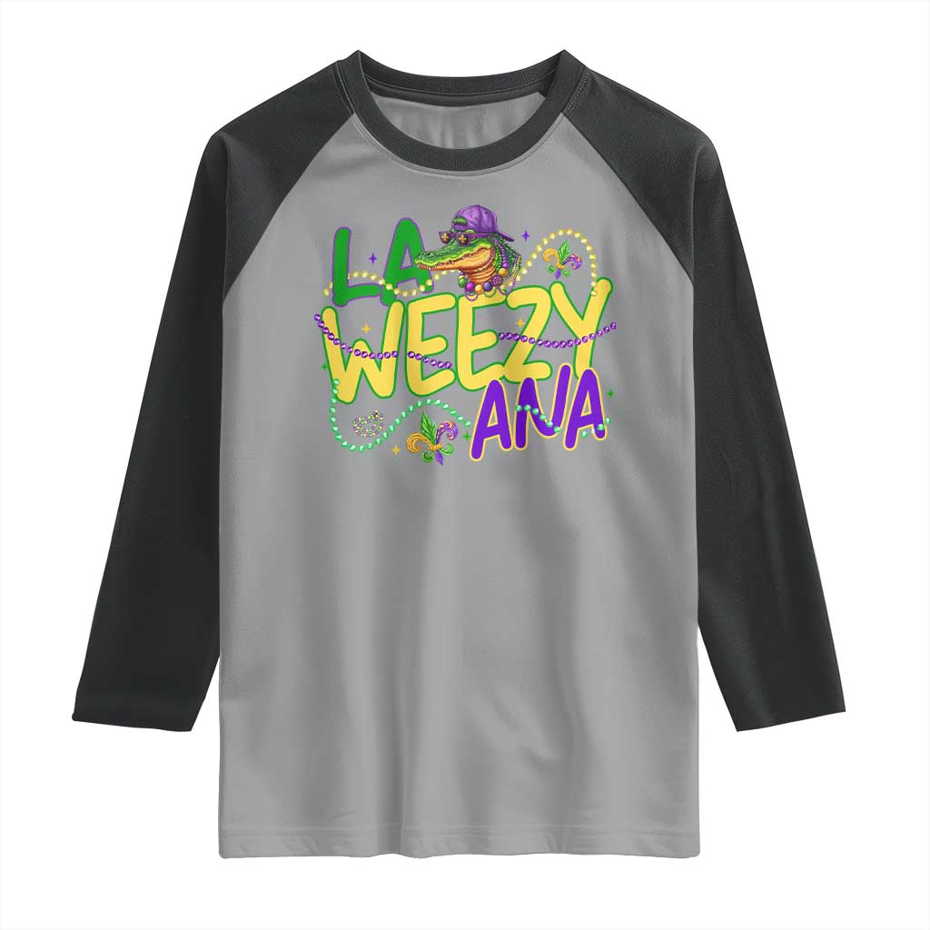 Mardi Gras Raglan Shirt La Weezy Ana Hip Hop Aligator Louisiana