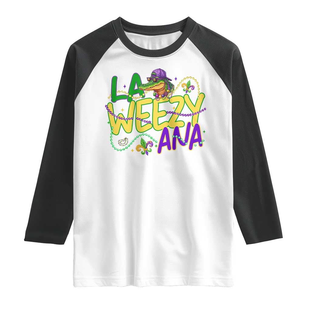Mardi Gras Raglan Shirt La Weezy Ana Hip Hop Aligator Louisiana