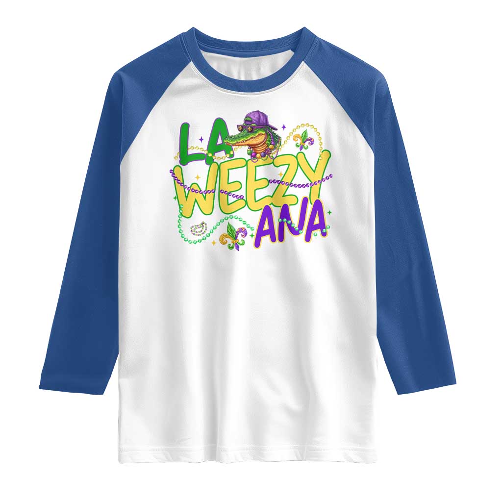 Mardi Gras Raglan Shirt La Weezy Ana Hip Hop Aligator Louisiana