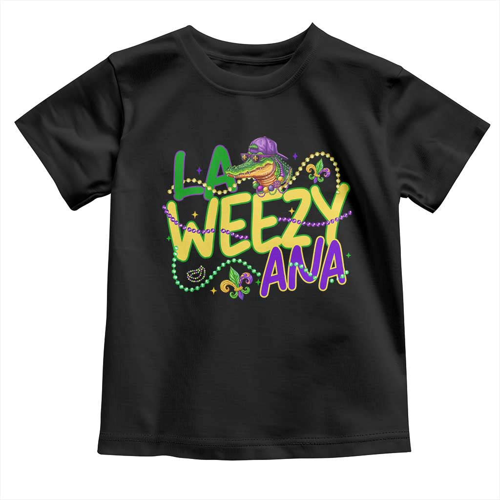 Mardi Gras Toddler T Shirt La Weezy Ana Hip Hop Aligator Louisiana