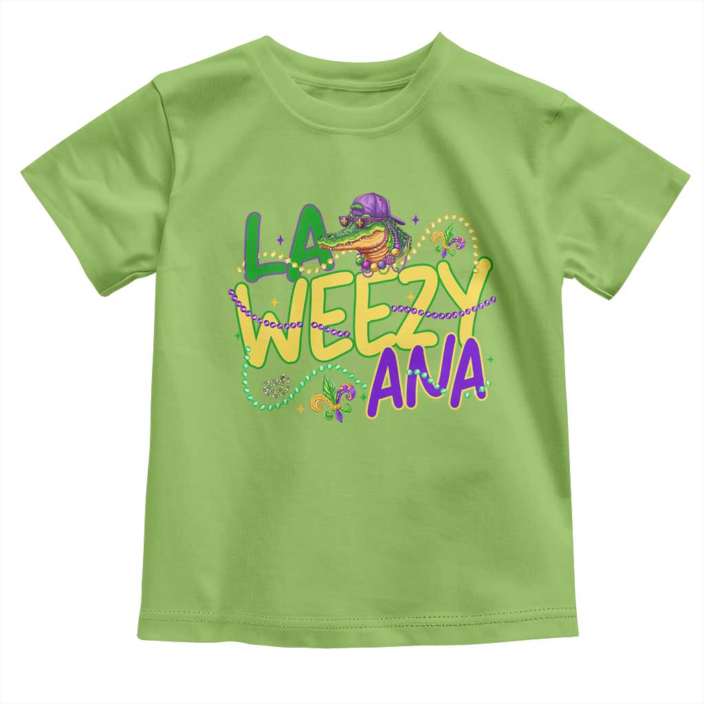 Mardi Gras Toddler T Shirt La Weezy Ana Hip Hop Aligator Louisiana