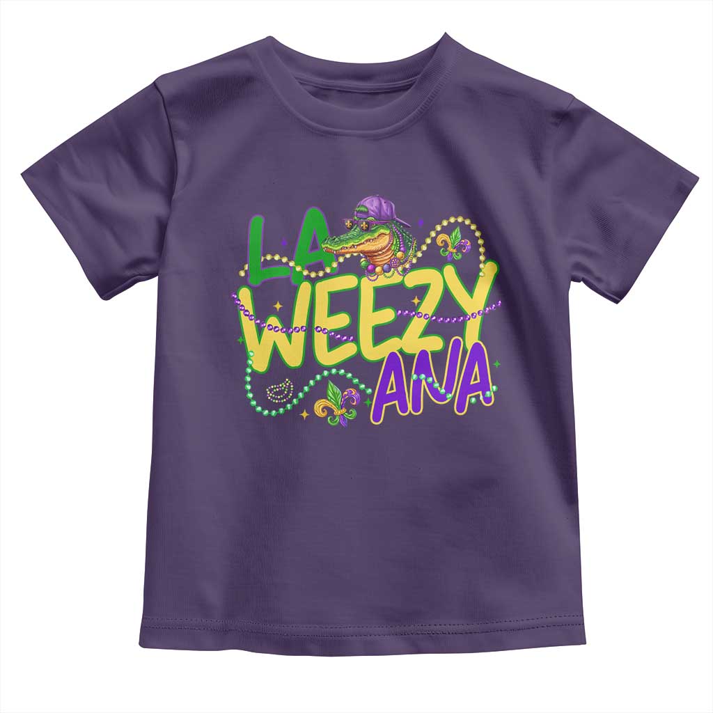 Mardi Gras Toddler T Shirt La Weezy Ana Hip Hop Aligator Louisiana