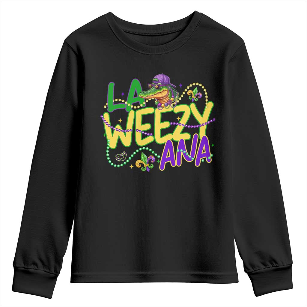 Mardi Gras Youth Sweatshirt La Weezy Ana Hip Hop Aligator Louisiana