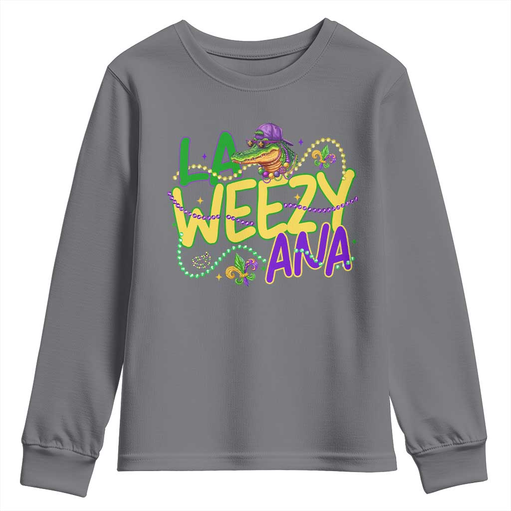 Mardi Gras Youth Sweatshirt La Weezy Ana Hip Hop Aligator Louisiana