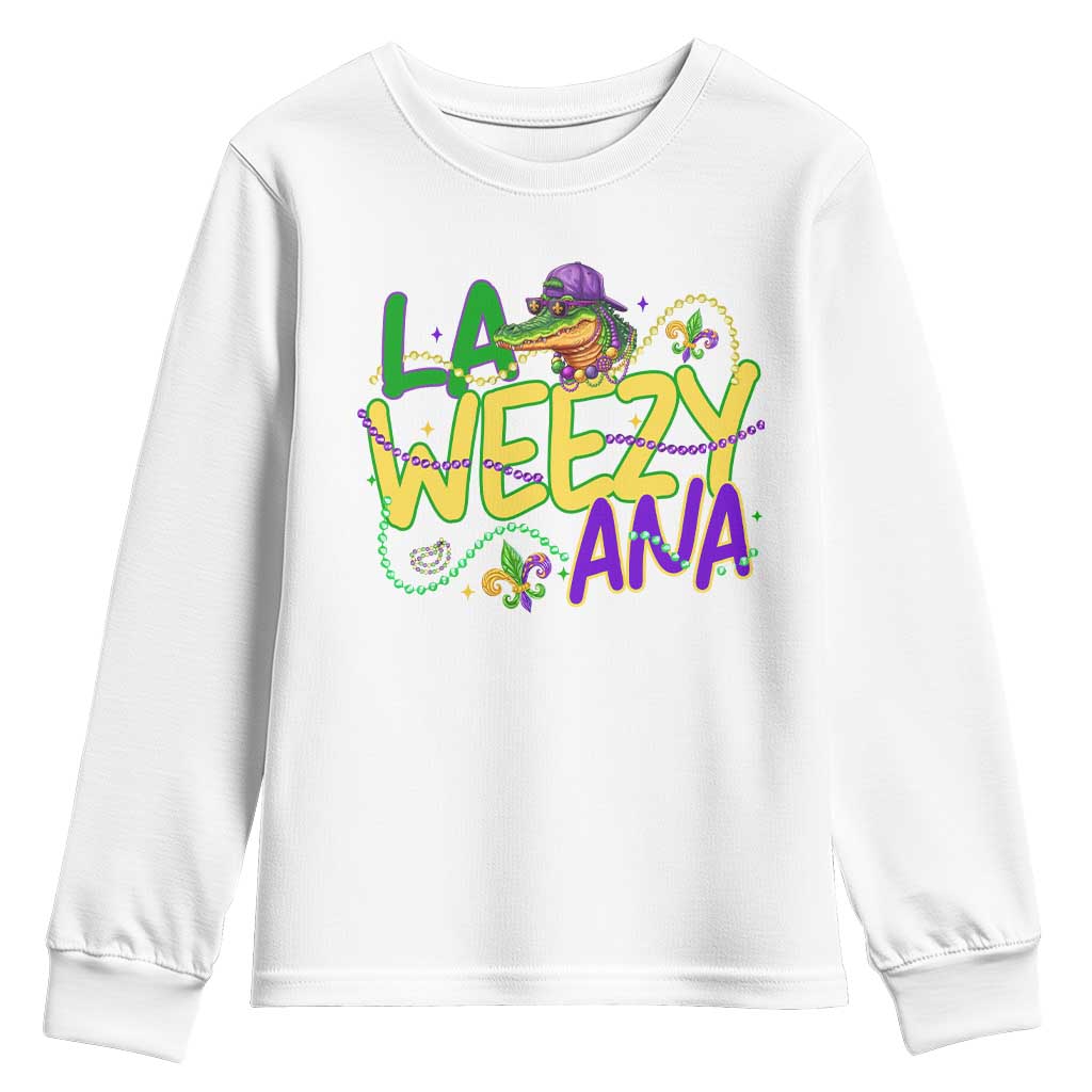 Mardi Gras Youth Sweatshirt La Weezy Ana Hip Hop Aligator Louisiana