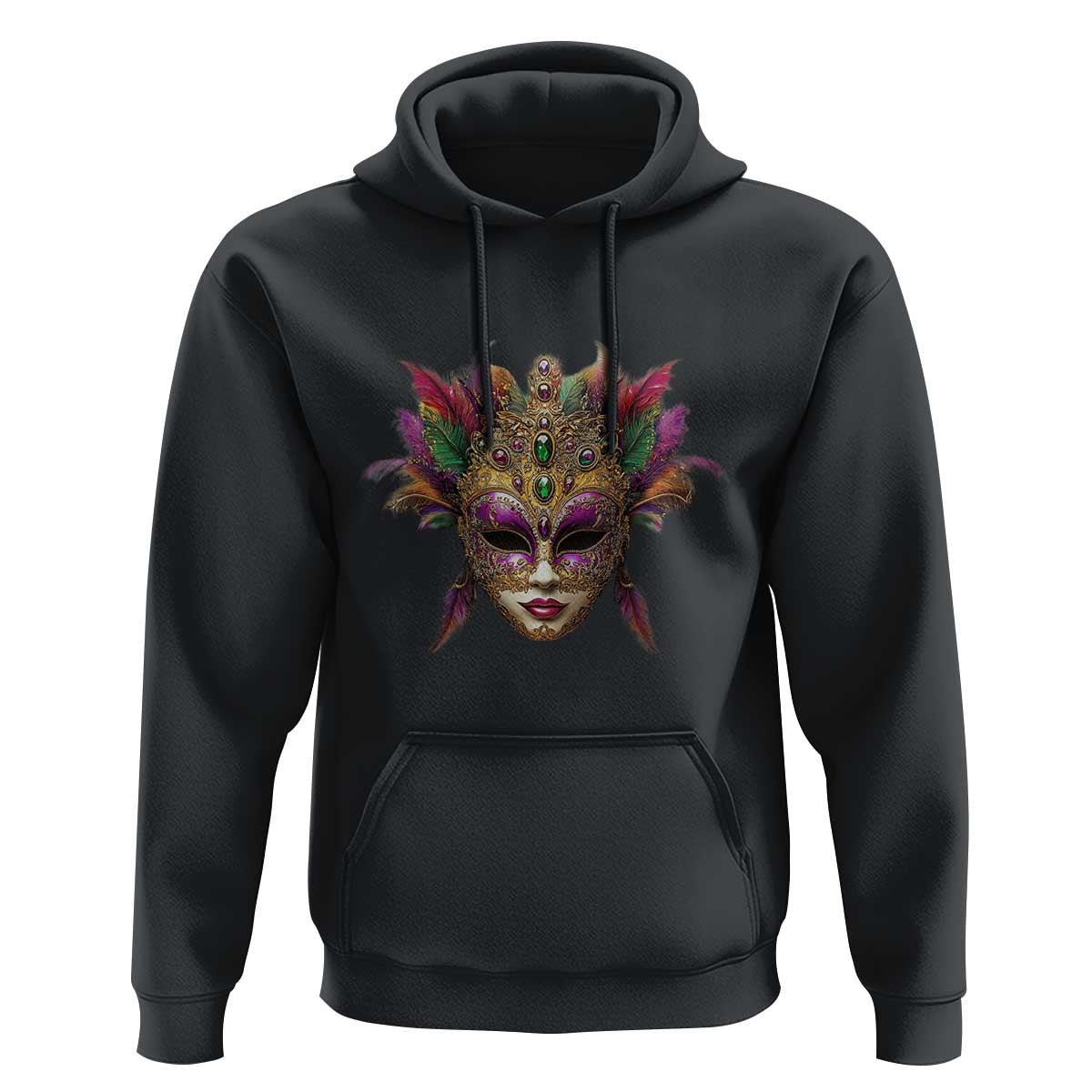 Jeweled Mask Louisiana Mardi Gras Hoodie