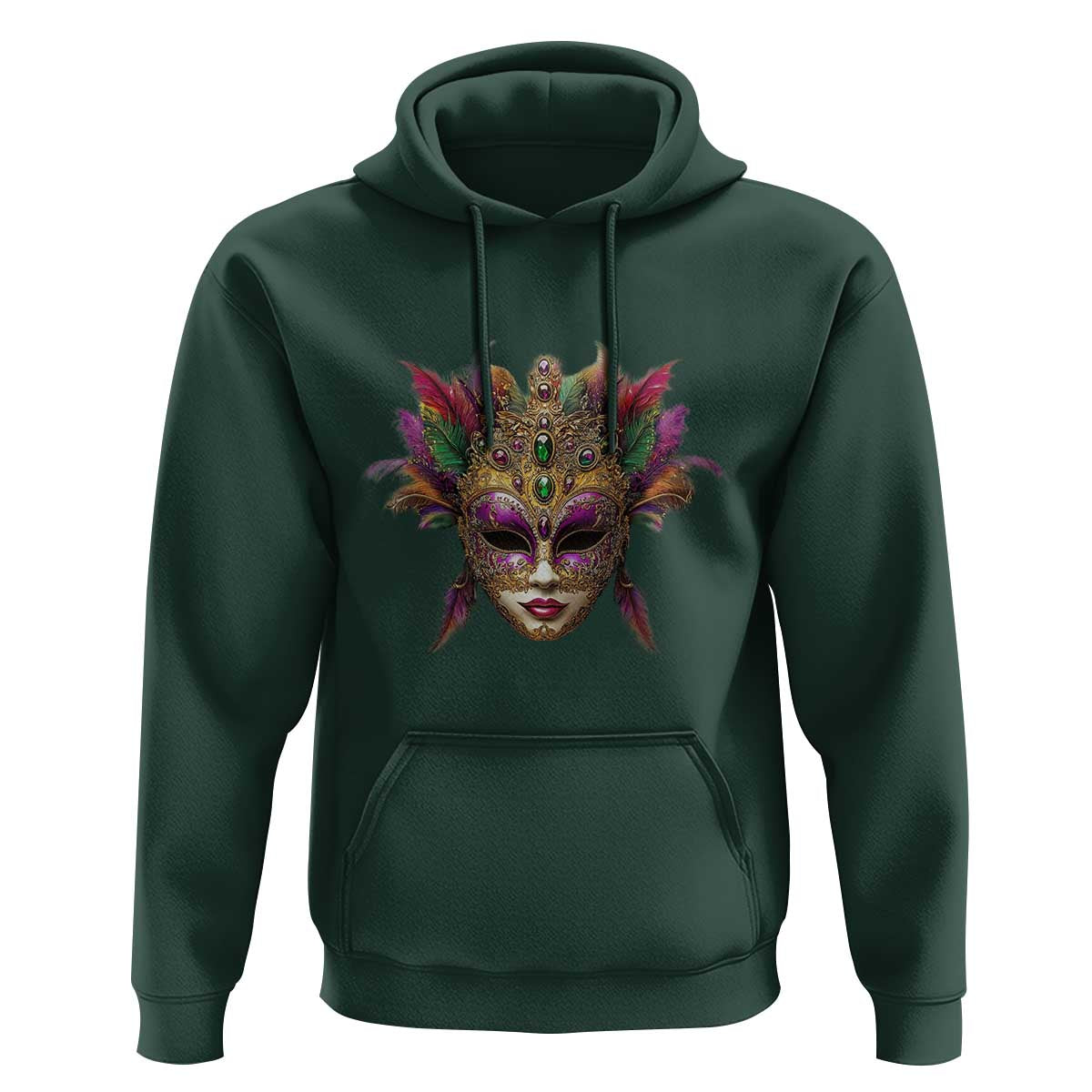 Jeweled Mask Louisiana Mardi Gras Hoodie