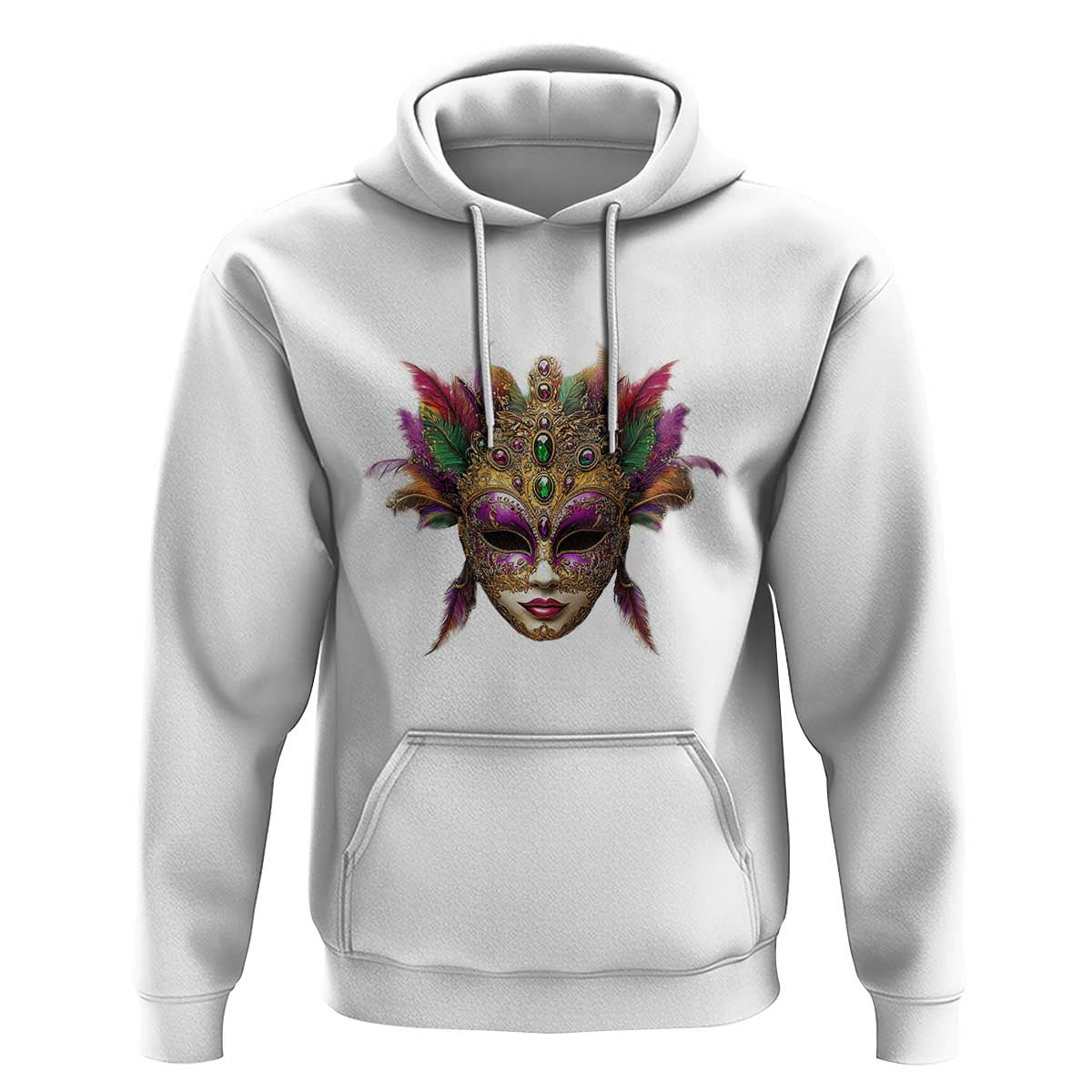 Jeweled Mask Louisiana Mardi Gras Hoodie