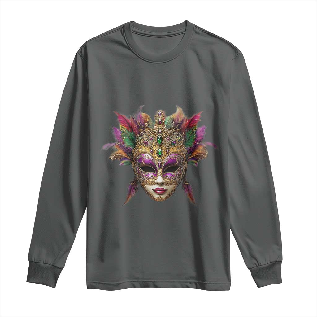 Jeweled Mask Louisiana Mardi Gras Long Sleeve Shirt