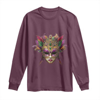 Jeweled Mask Louisiana Mardi Gras Long Sleeve Shirt