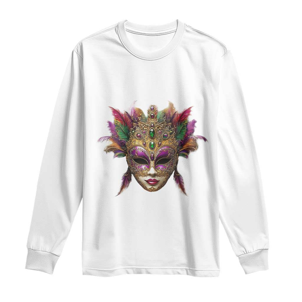 Jeweled Mask Louisiana Mardi Gras Long Sleeve Shirt