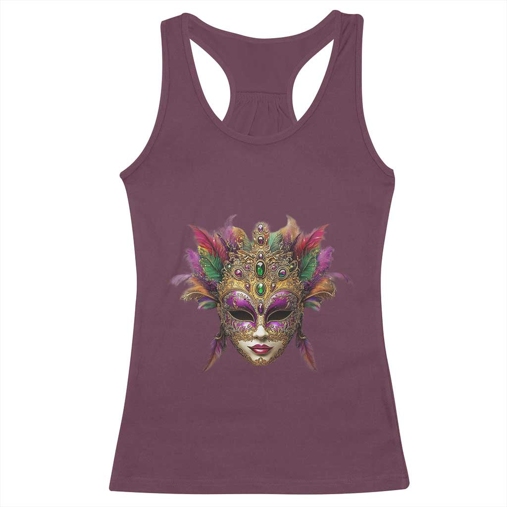Jeweled Mask Louisiana Mardi Gras Racerback Tank Top