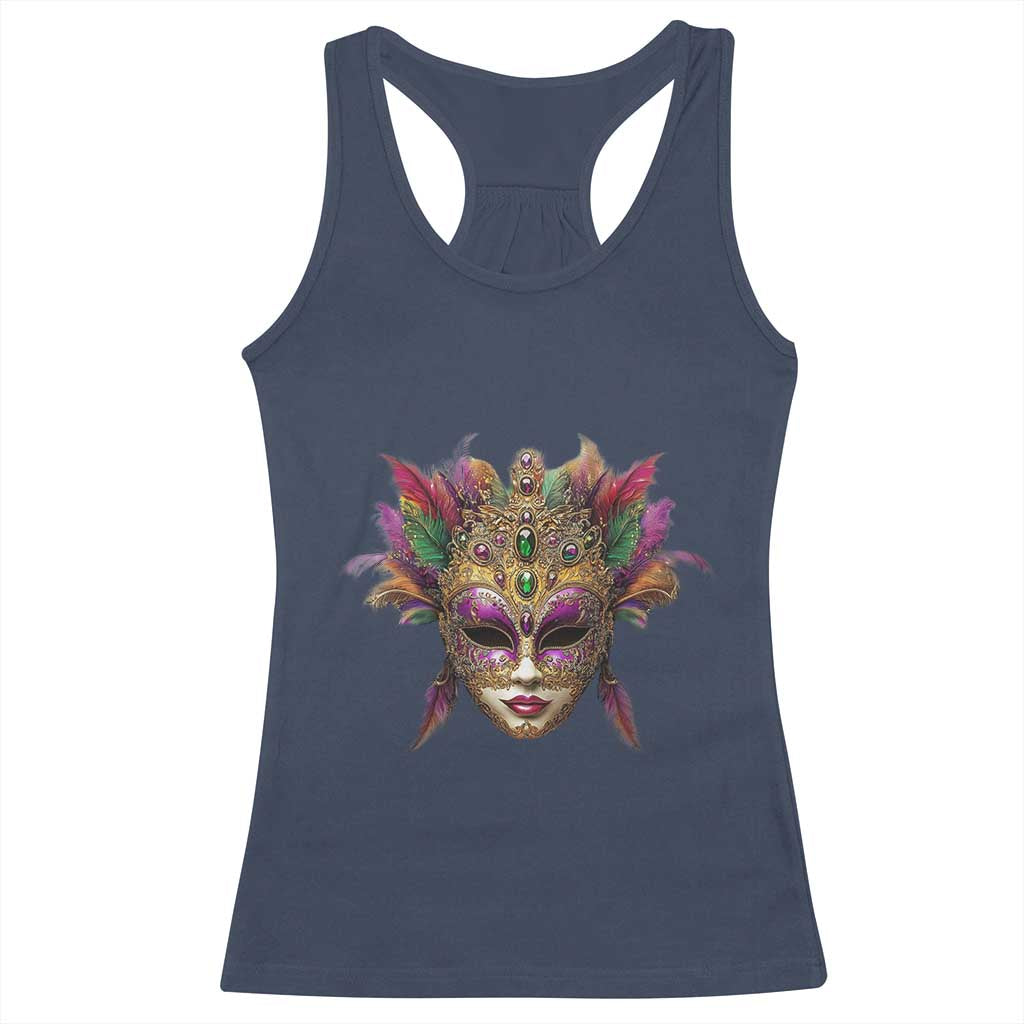 Jeweled Mask Louisiana Mardi Gras Racerback Tank Top