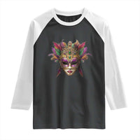 Jeweled Mask Louisiana Mardi Gras Raglan Shirt