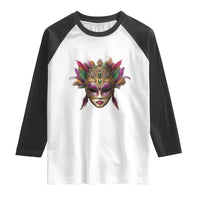 Jeweled Mask Louisiana Mardi Gras Raglan Shirt