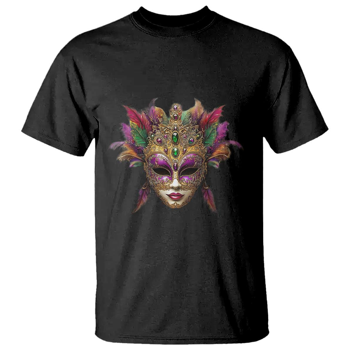 Jeweled Mask Louisiana Mardi Gras T Shirt