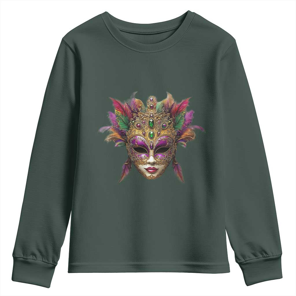 Jeweled Mask Louisiana Mardi Gras Youth Sweatshirt