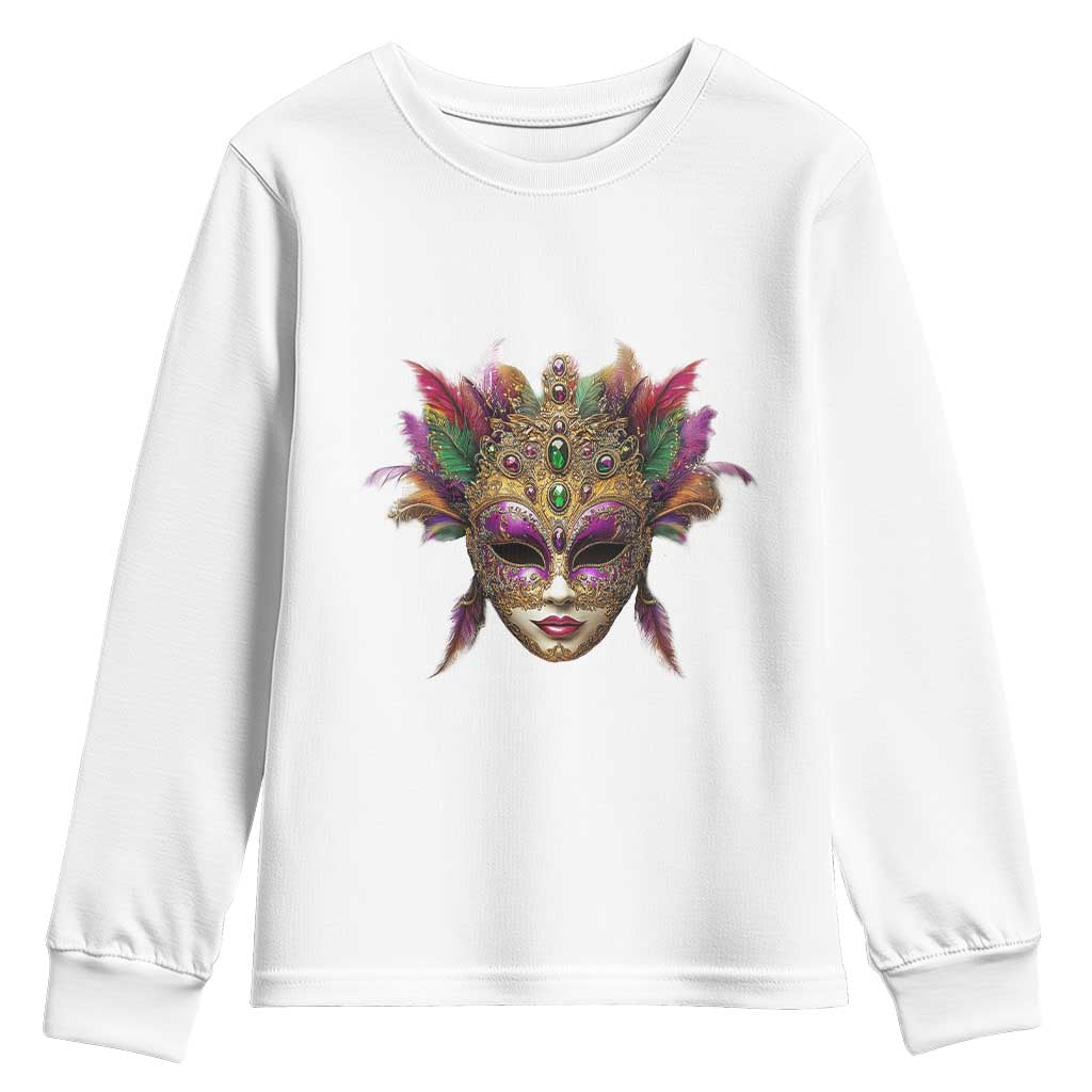 Jeweled Mask Louisiana Mardi Gras Youth Sweatshirt
