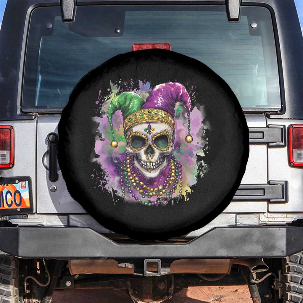 Skeleton Jester Louisiana Mardi Gras Spare Tire Cover