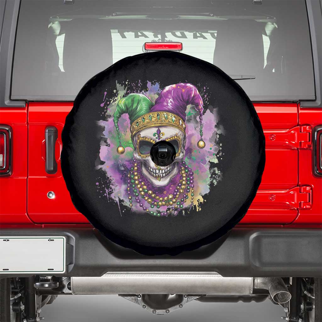 Skeleton Jester Louisiana Mardi Gras Spare Tire Cover