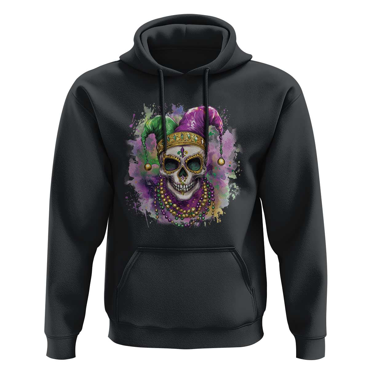 Skeleton Jester Louisiana Mardi Gras Hoodie