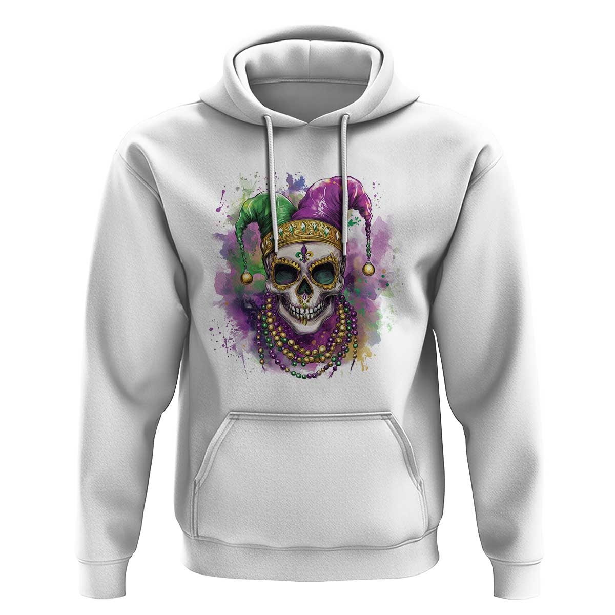 Skeleton Jester Louisiana Mardi Gras Hoodie