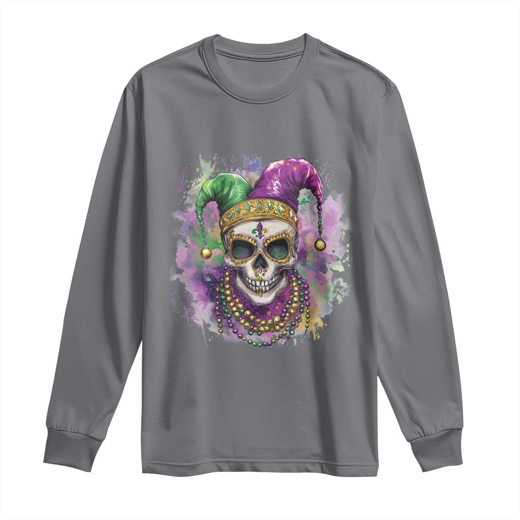 Skeleton Jester Louisiana Mardi Gras Long Sleeve Shirt