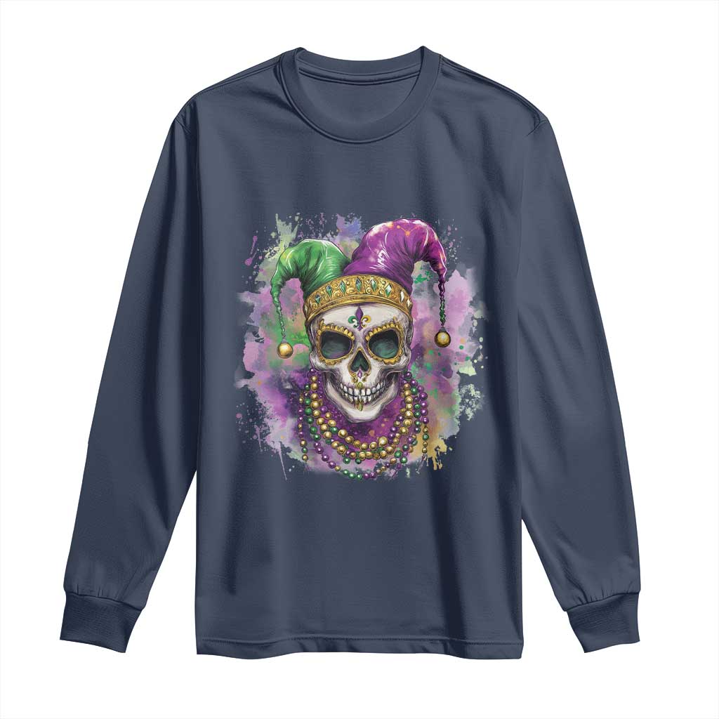 Skeleton Jester Louisiana Mardi Gras Long Sleeve Shirt