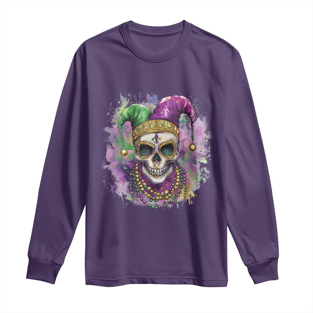 Skeleton Jester Louisiana Mardi Gras Long Sleeve Shirt