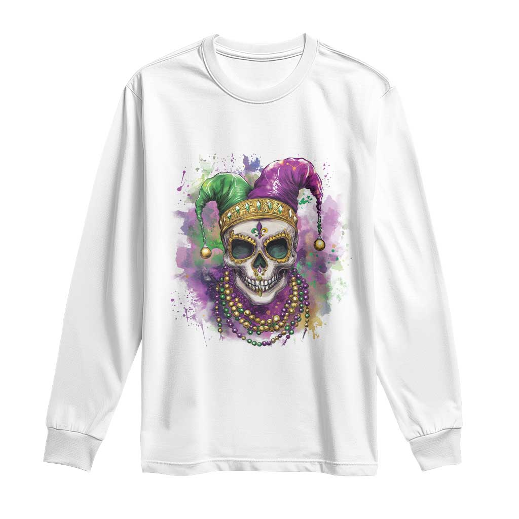 Skeleton Jester Louisiana Mardi Gras Long Sleeve Shirt