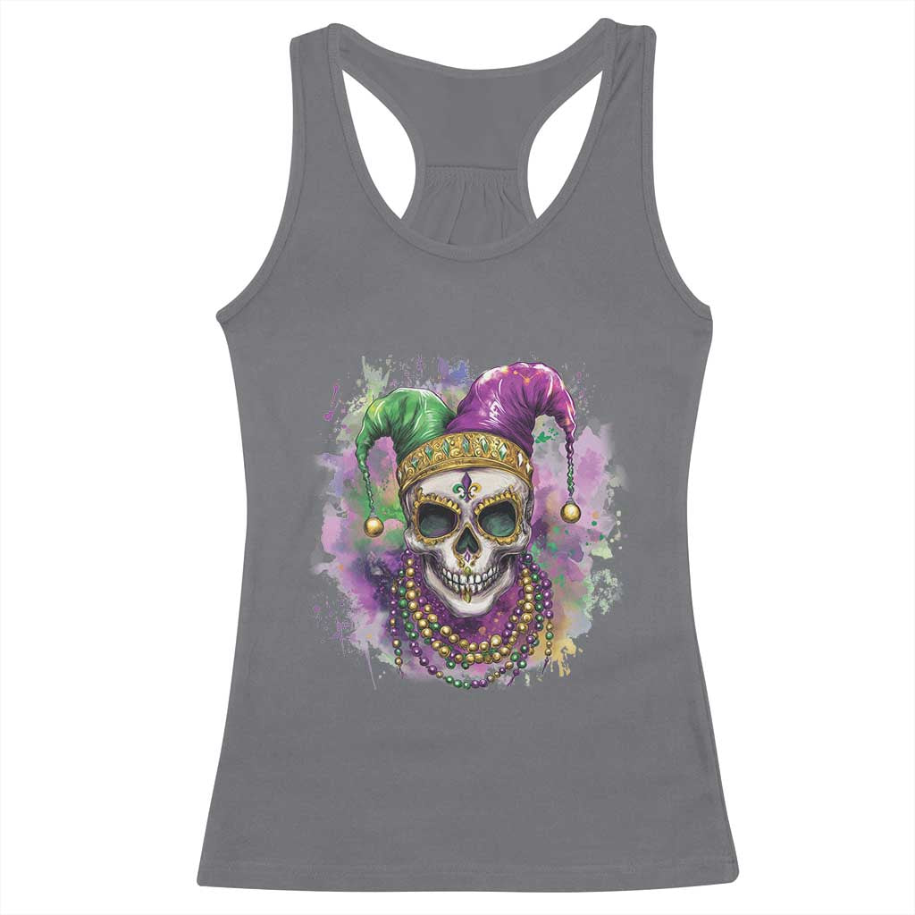 Skeleton Jester Louisiana Mardi Gras Racerback Tank Top