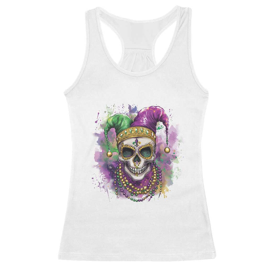 Skeleton Jester Louisiana Mardi Gras Racerback Tank Top