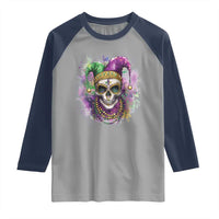Skeleton Jester Louisiana Mardi Gras Raglan Shirt