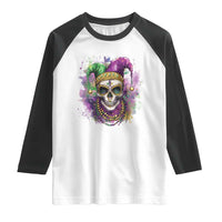 Skeleton Jester Louisiana Mardi Gras Raglan Shirt