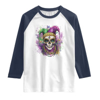 Skeleton Jester Louisiana Mardi Gras Raglan Shirt