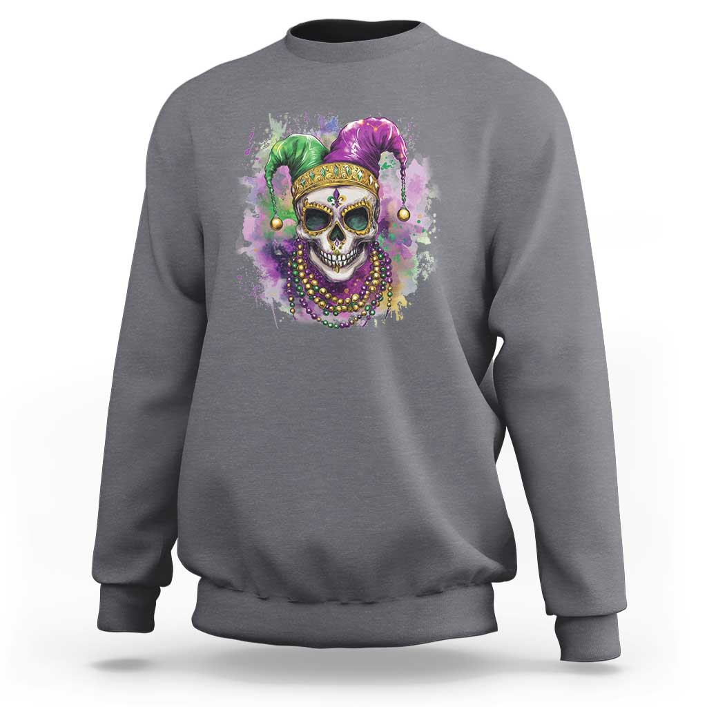Skeleton Jester Louisiana Mardi Gras Sweatshirt