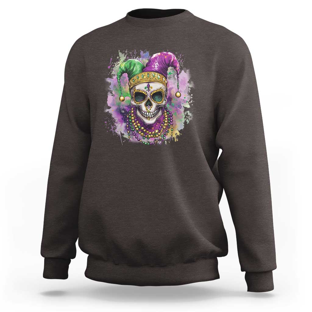Skeleton Jester Louisiana Mardi Gras Sweatshirt
