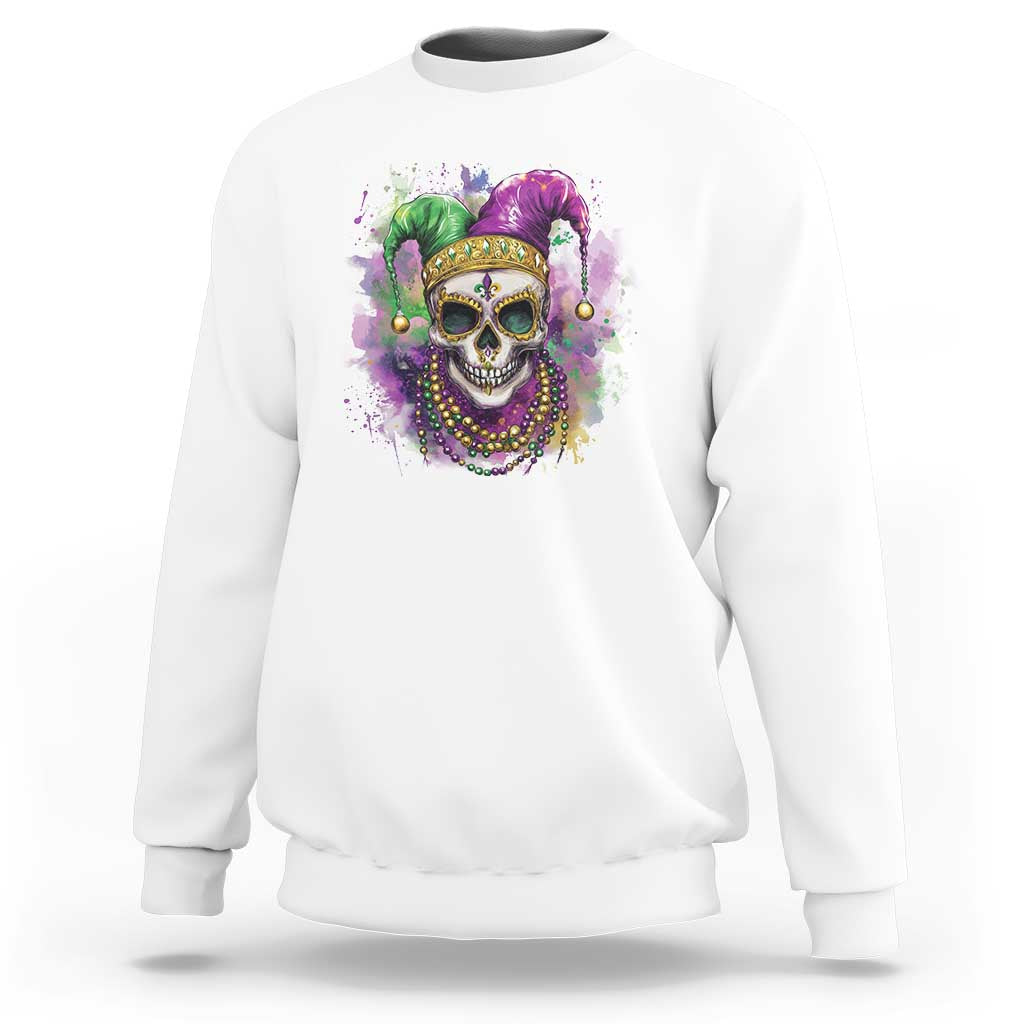 Skeleton Jester Louisiana Mardi Gras Sweatshirt