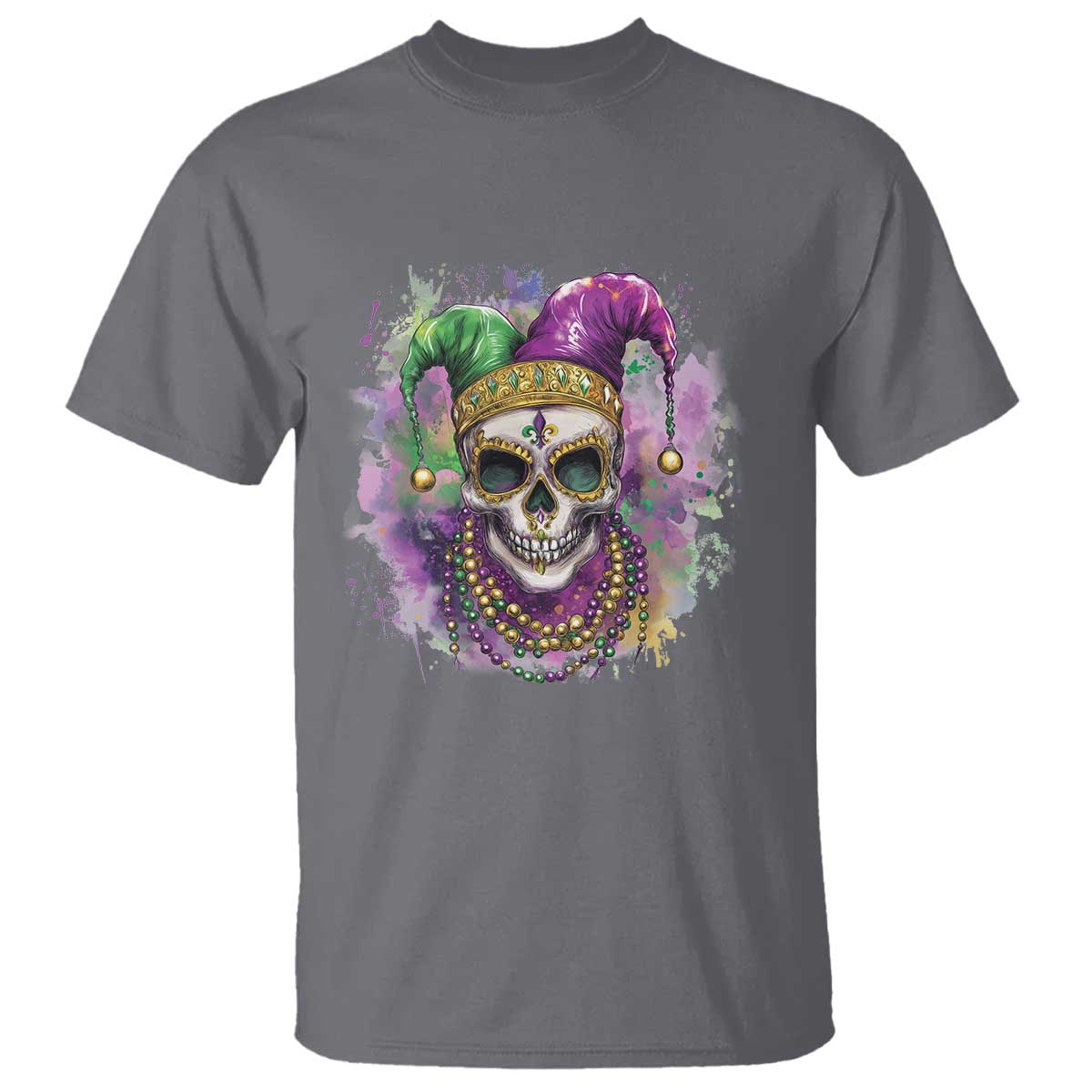 Skeleton Jester Louisiana Mardi Gras T Shirt