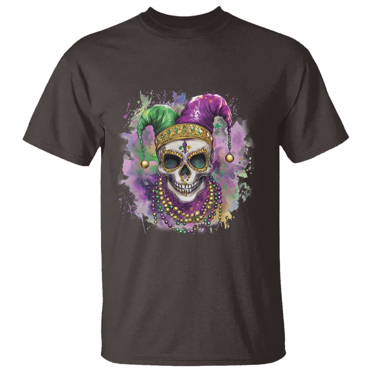 Skeleton Jester Louisiana Mardi Gras T Shirt