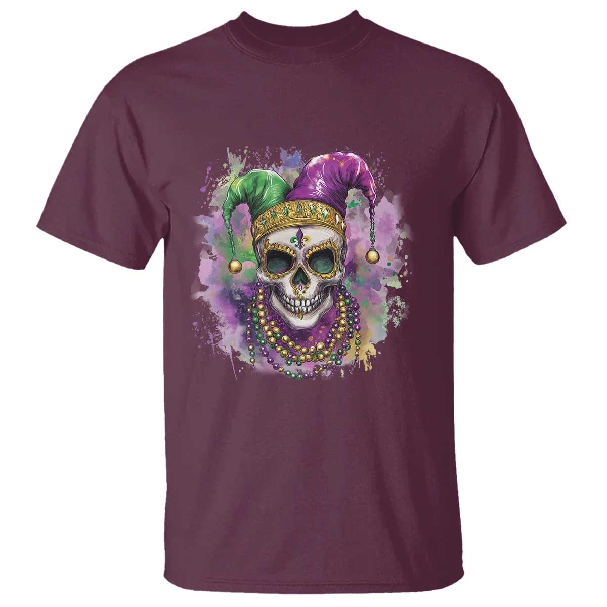 Skeleton Jester Louisiana Mardi Gras T Shirt