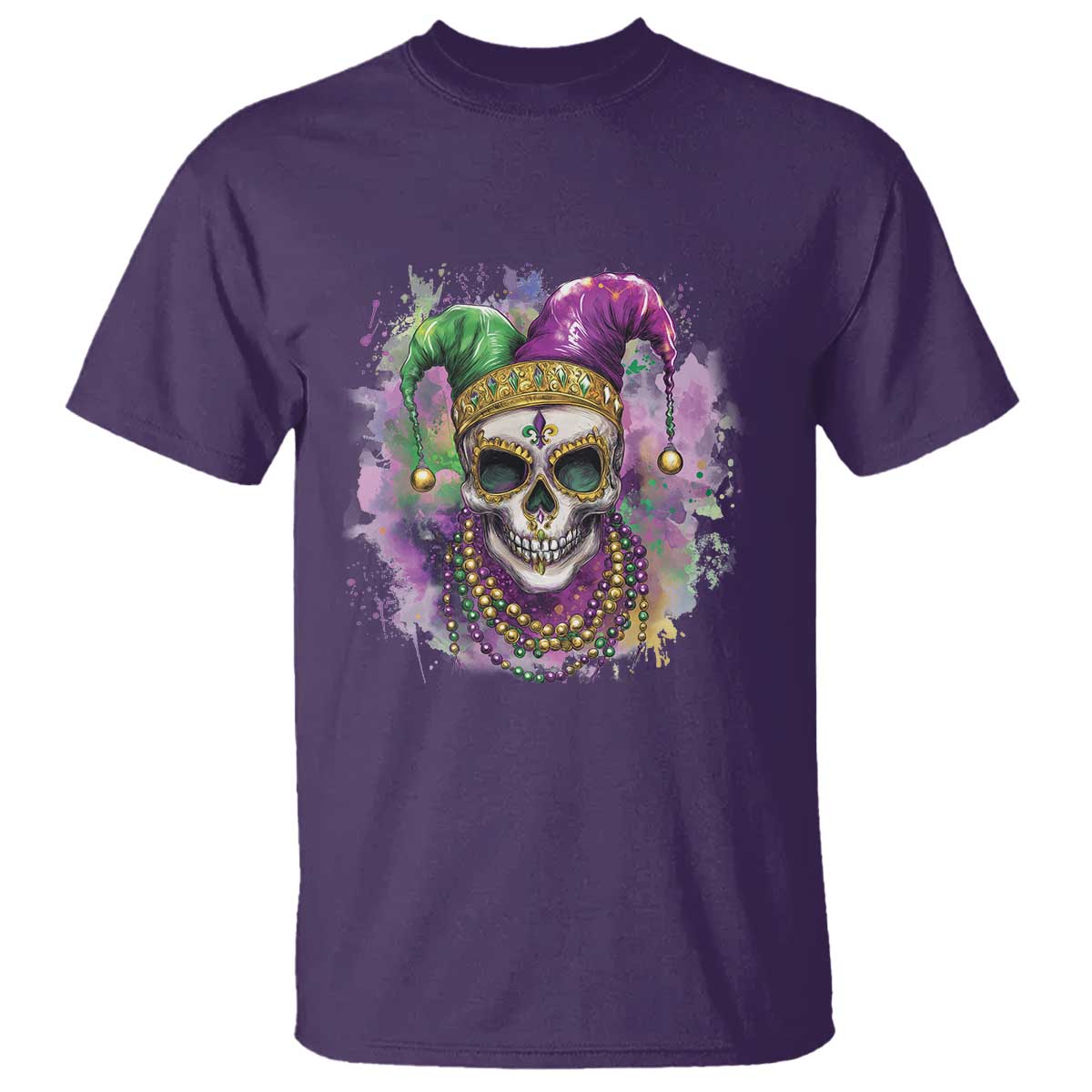 Skeleton Jester Louisiana Mardi Gras T Shirt