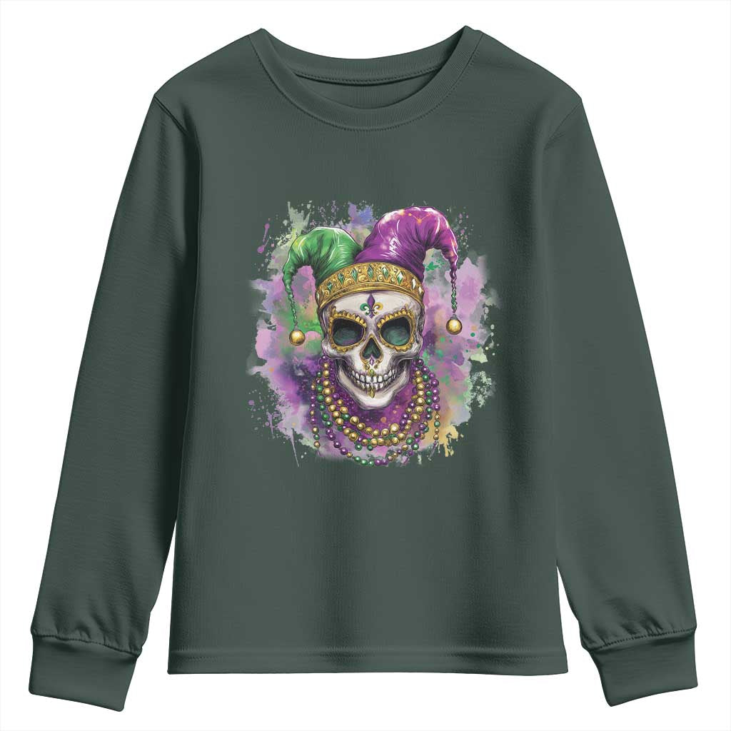 Skeleton Jester Louisiana Mardi Gras Youth Sweatshirt
