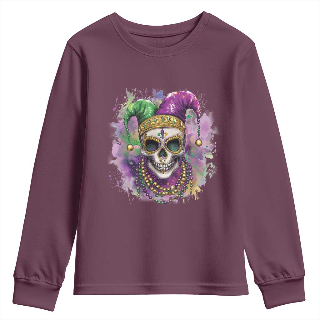 Skeleton Jester Louisiana Mardi Gras Youth Sweatshirt