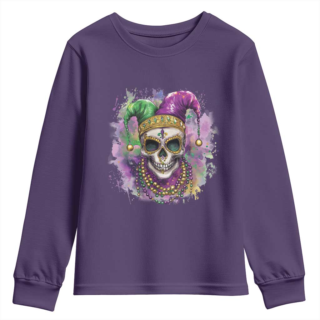 Skeleton Jester Louisiana Mardi Gras Youth Sweatshirt