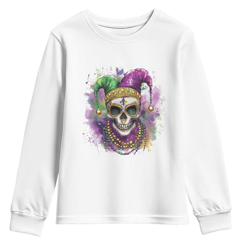 Skeleton Jester Louisiana Mardi Gras Youth Sweatshirt
