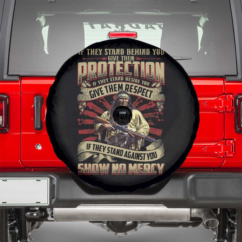 Native American Warrior Spare Tire Cover If They Stand Against You Show No Mercy
